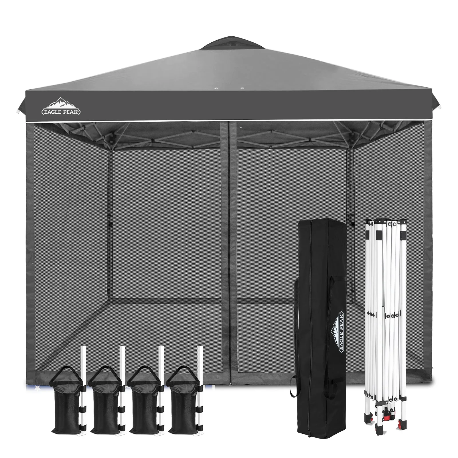 10x10 Outdoor Easy Pop up Canopy with Netting Mesh Side Walls