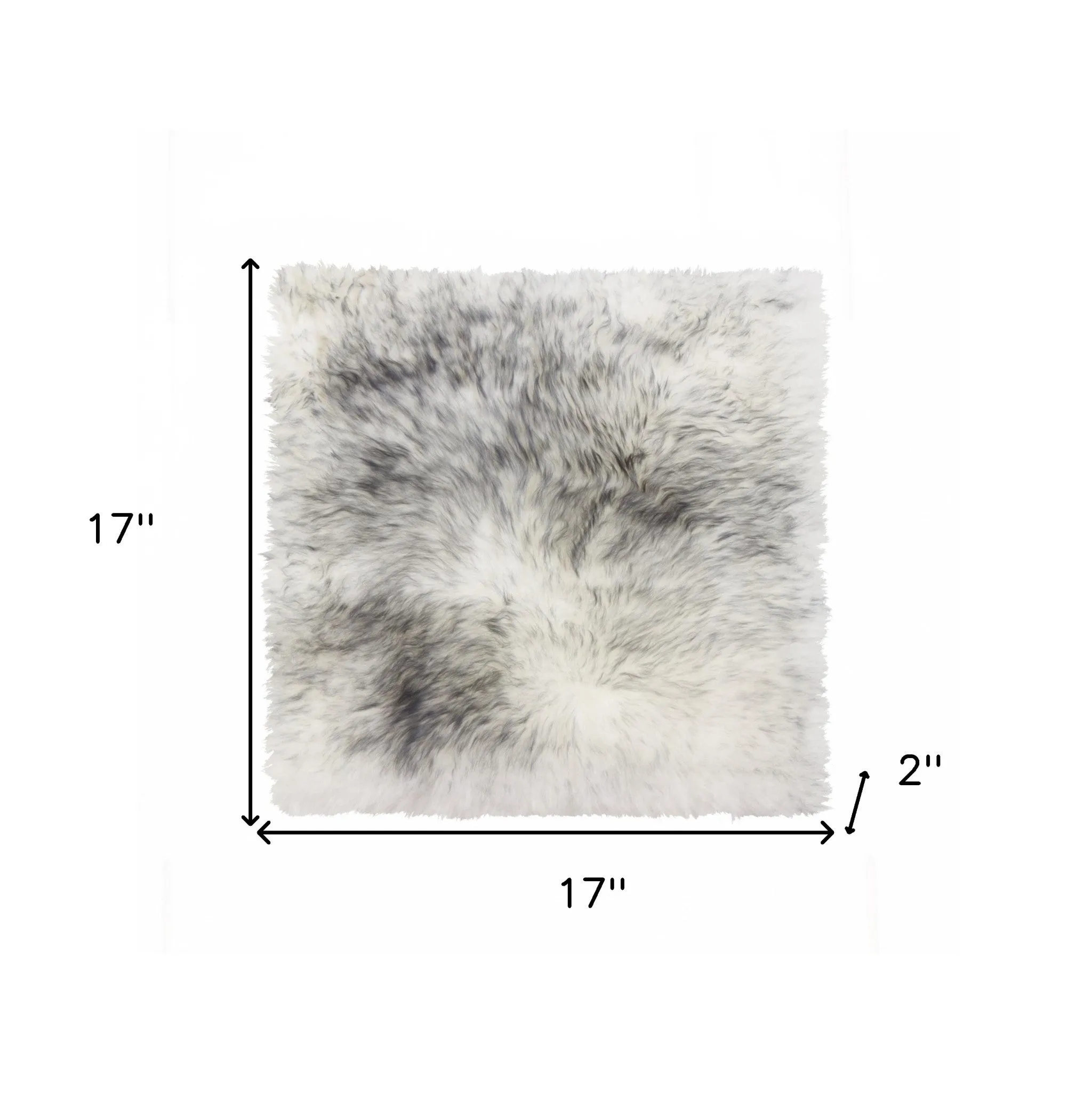17" X 17" Gray Synthetic Animal Print Pad