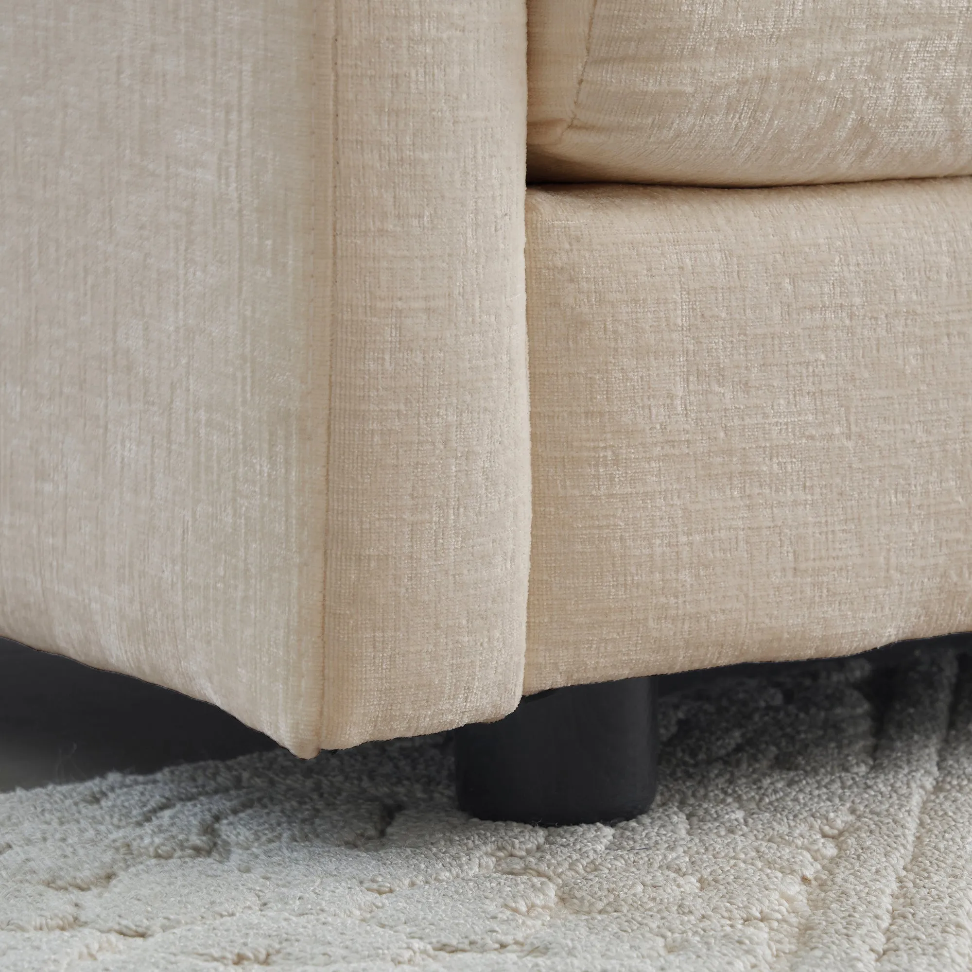 2 Seater Loveseat and Chair Set, 2 Piece Sofa & Chair Set, Loveseat and Accent Chair , 2-Piece Upholstered Chenille Sofa Living Room Couch Furniture(1 2 Seat ) ,Beige Chenille