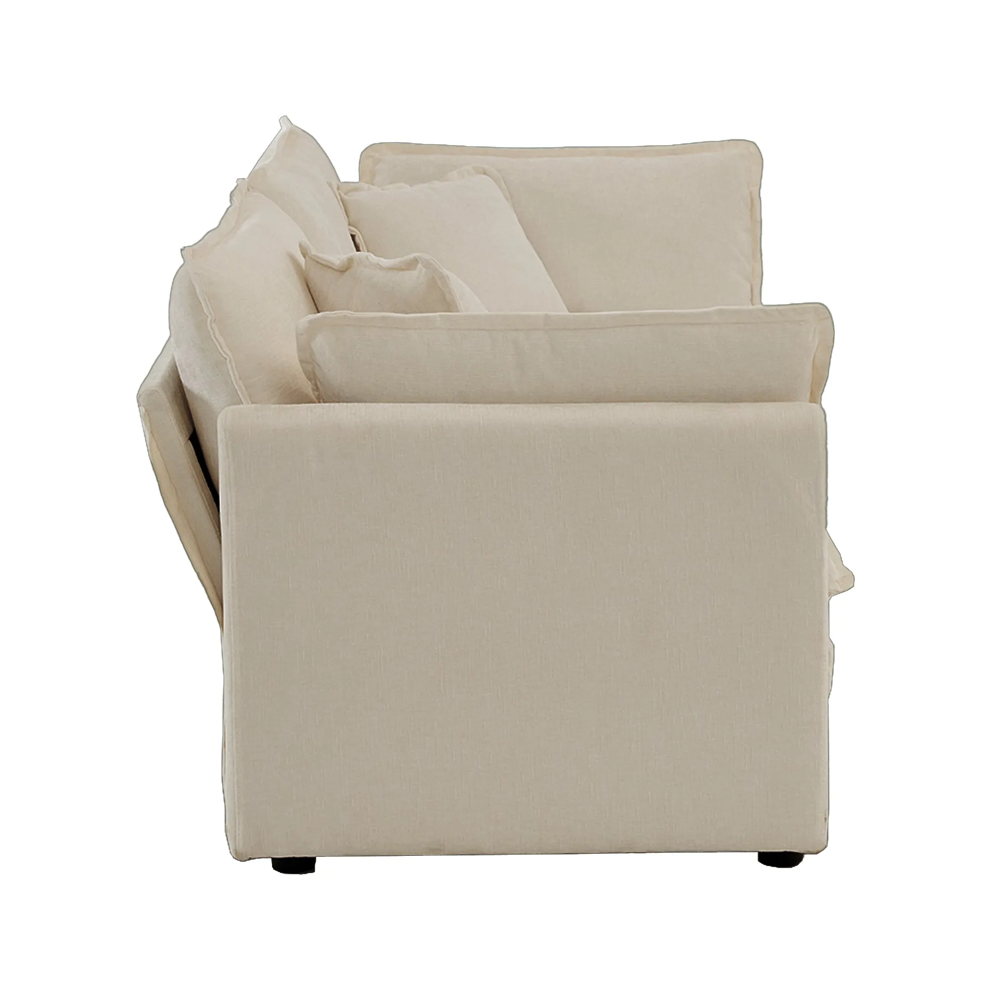 2 Seater Loveseat and Chair Set, 2 Piece Sofa & Chair Set, Loveseat and Accent Chair , 2-Piece Upholstered Chenille Sofa Living Room Couch Furniture(1 2 Seat ) ,Beige Chenille
