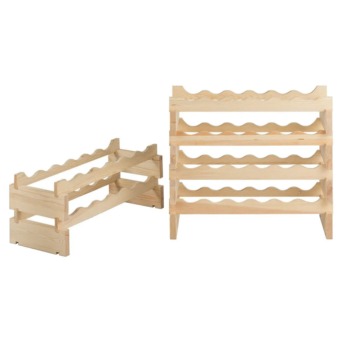 36 Bottles Stackable Wooden Wine Rack