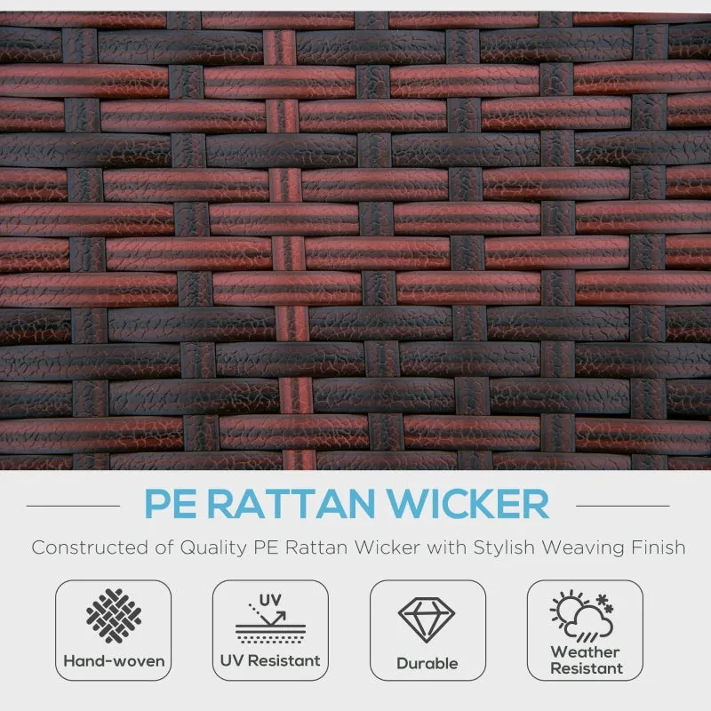 4pc Cushioned Outdoor Rattan Wicker Set with Sun Canopy - Blue