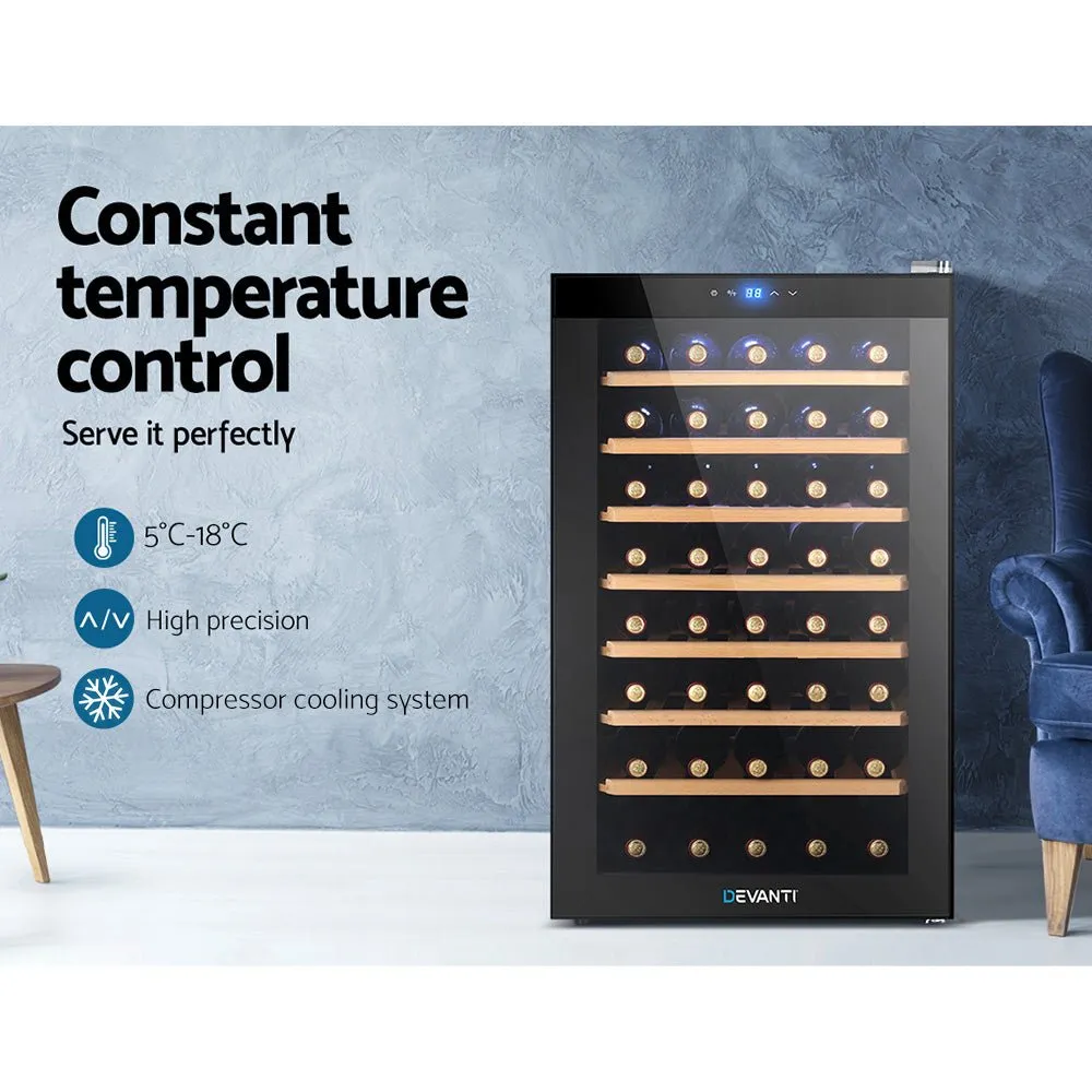 51 Bottle Black Wine Cooler Chiller Fridge