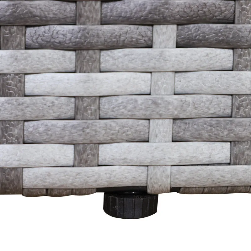 5pc Outdoor Wicker Rattan Round Sofa Patio Set - Grey