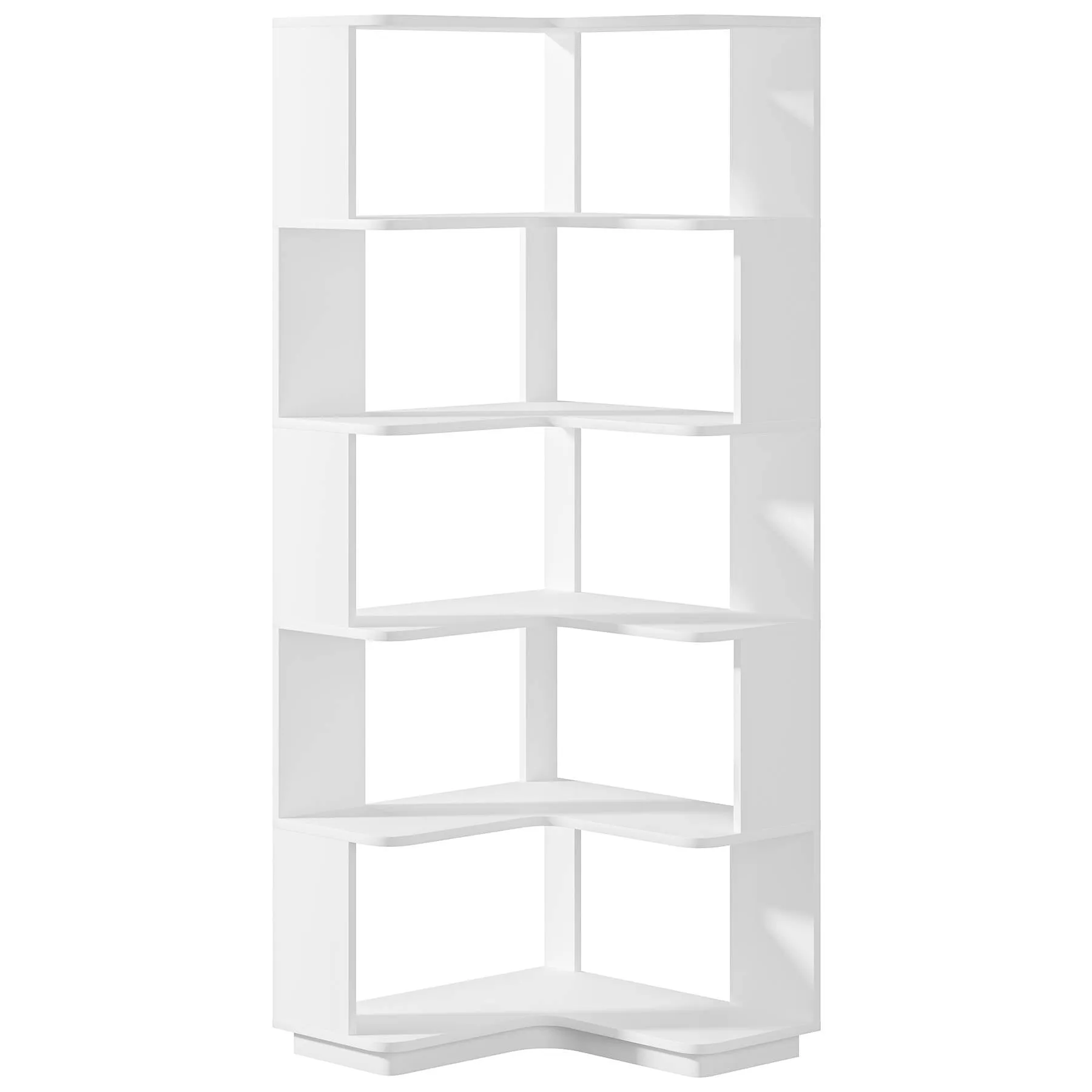 6-Tier Corner Bookshelf, 64.96" Corner Bookcase with Anti-Drop Panel