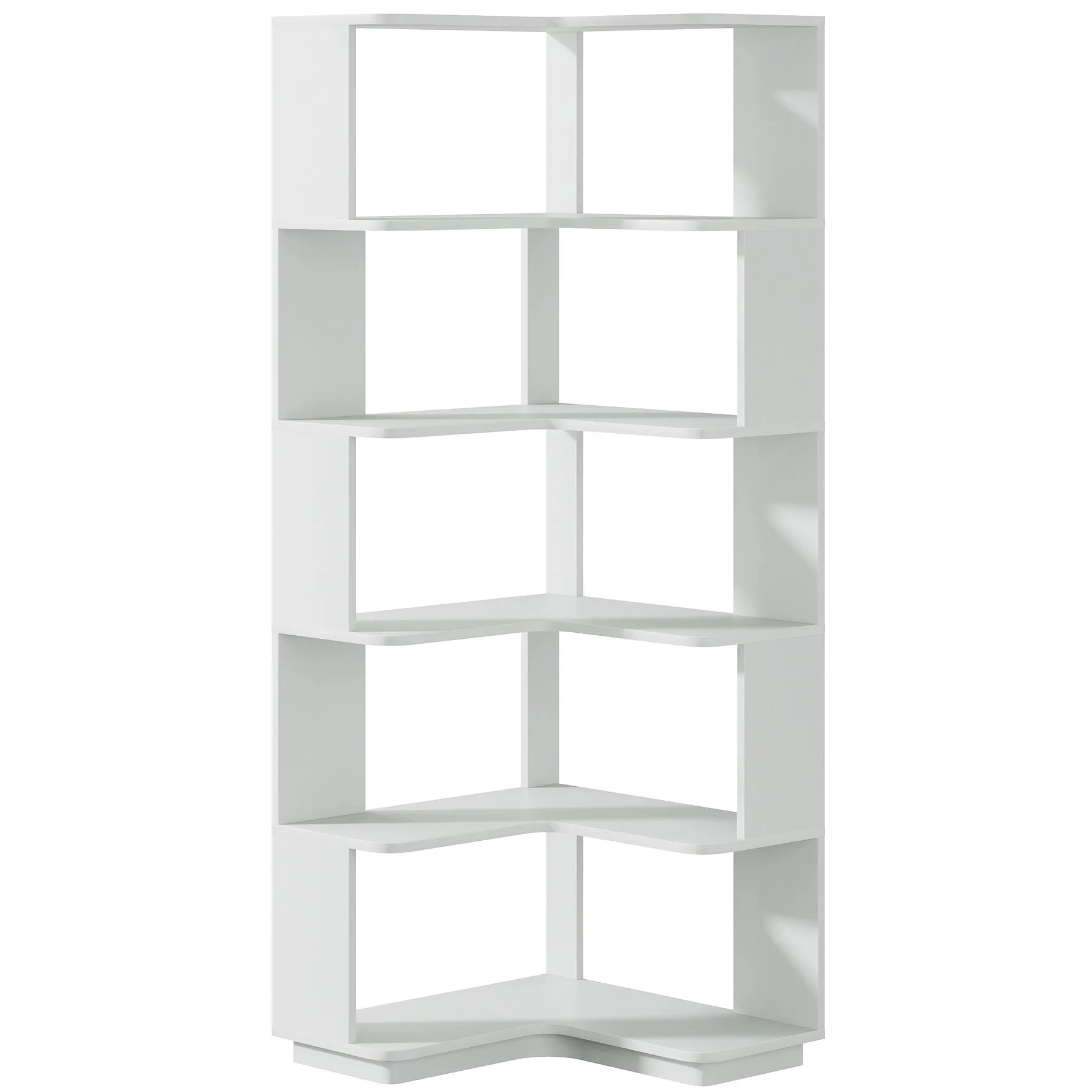 6-Tier Corner Bookshelf, 64.96" Corner Bookcase with Anti-Drop Panel