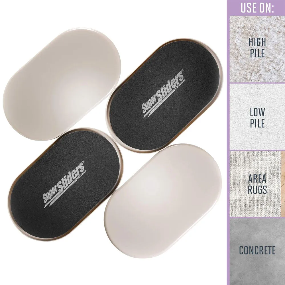 8 Pk Jumbo Furniture Sliders Glides 9.5" Oval Multi Surface Pad Floor Protector