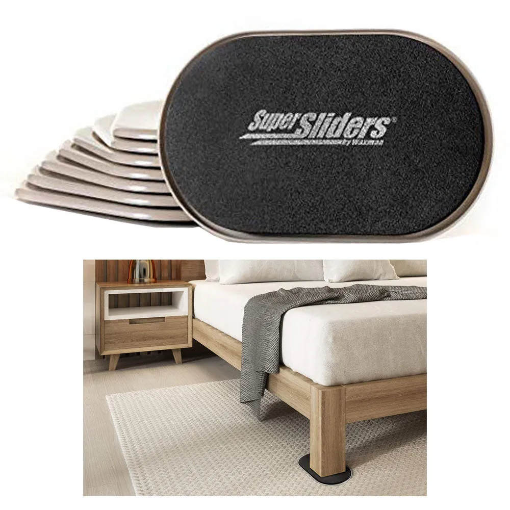 8 Pk Jumbo Furniture Sliders Glides 9.5" Oval Multi Surface Pad Floor Protector