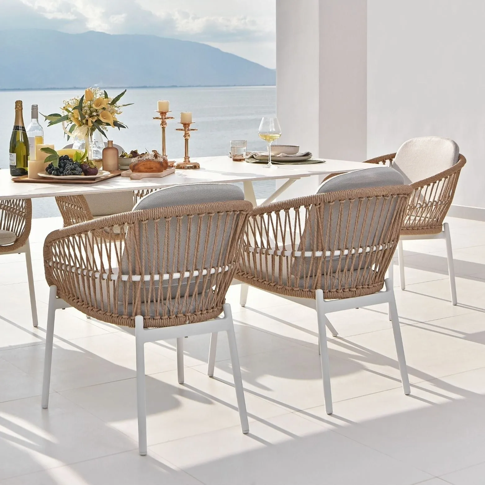 Amalfi Dining Setting - 7 pce Coconut