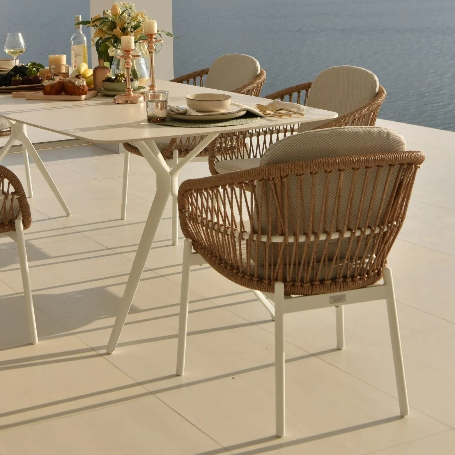 Amalfi Dining Setting - 7 pce Coconut