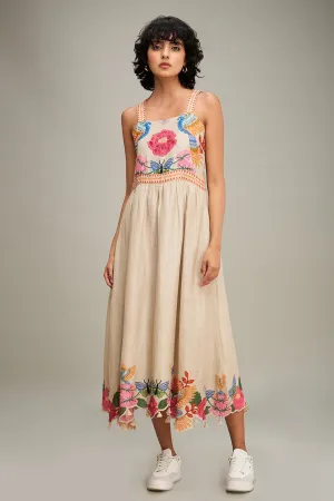 Avian Canopy Embroidred Dress