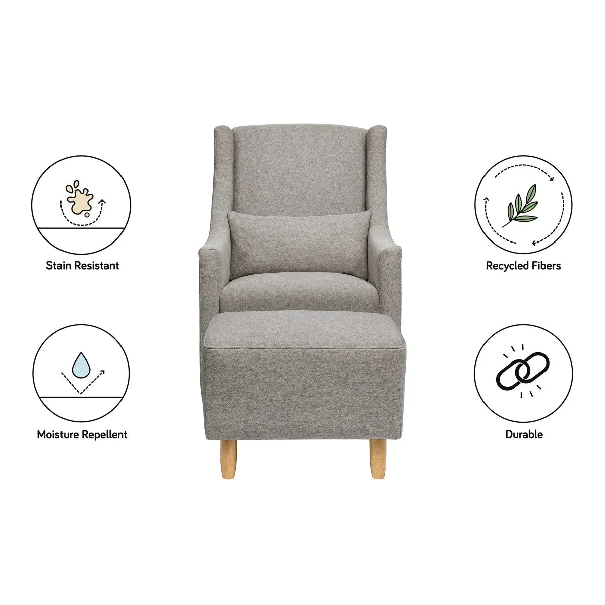 Babyletto Toco Swivel Glider   Stationary Ottoman