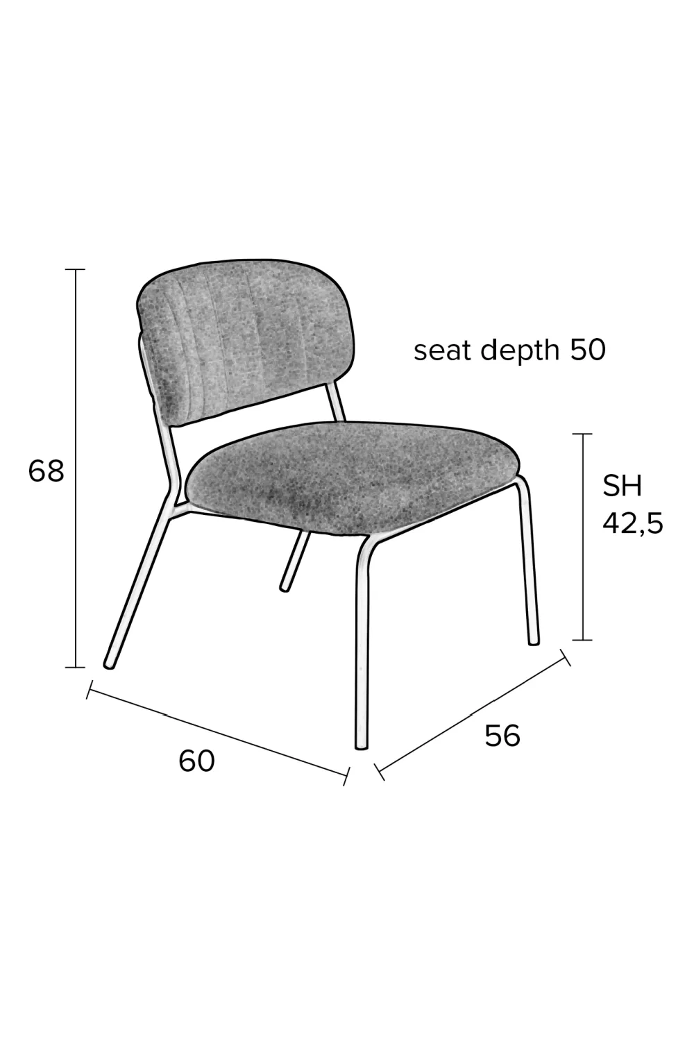 Black Framed Lounge Chairs (2) | DF Jolien