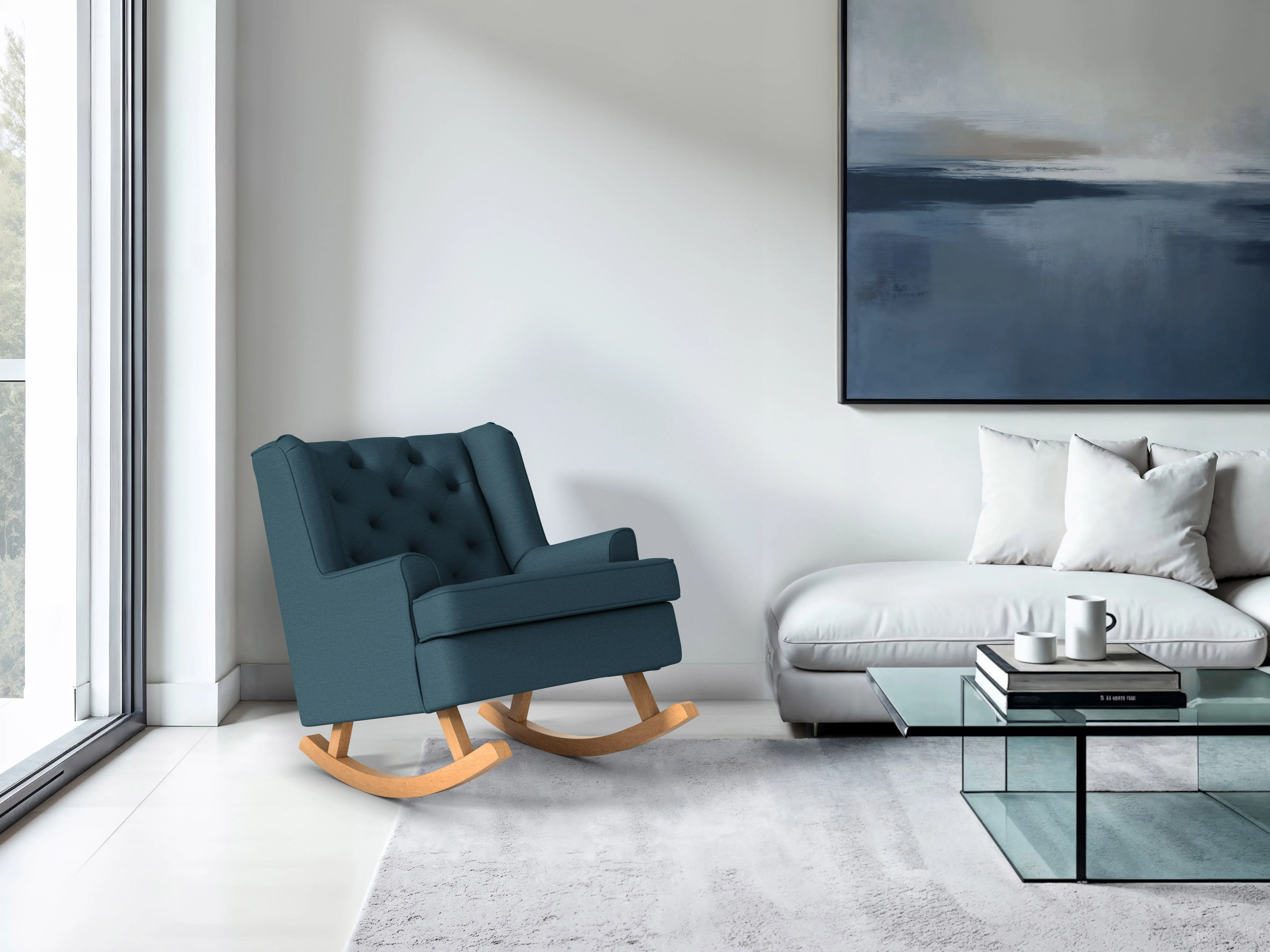 Blue Timeless Rocking Chair