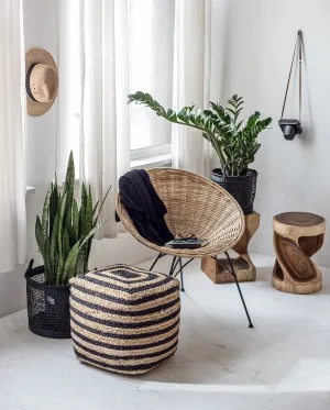 Bohemian Jute Pouf