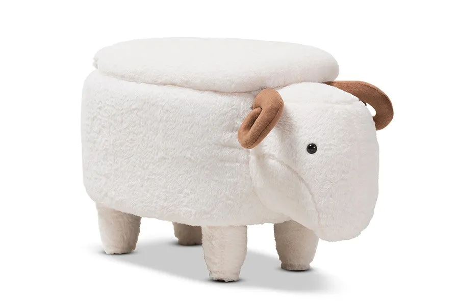 Bryson Wool Upholstered Sheep Storage Ottoman