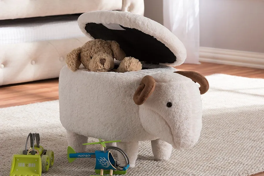 Bryson Wool Upholstered Sheep Storage Ottoman