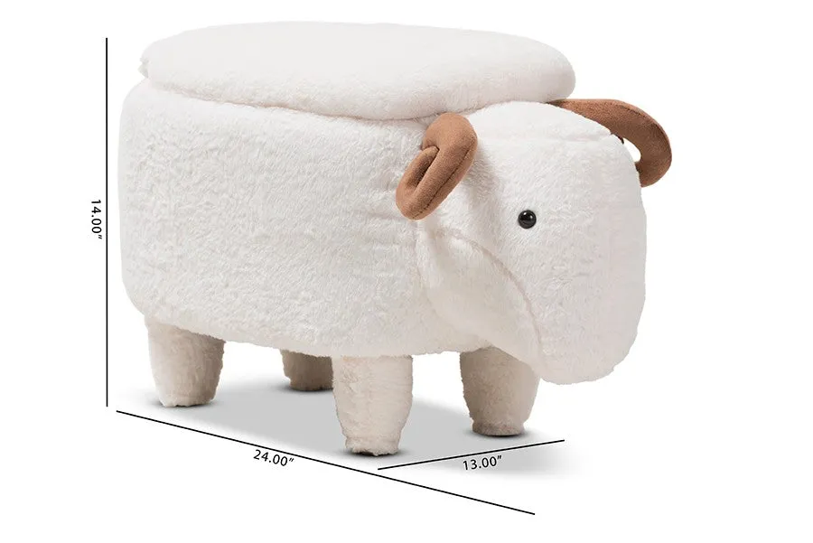 Bryson Wool Upholstered Sheep Storage Ottoman