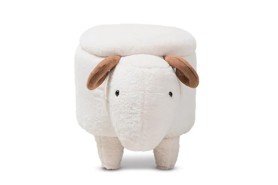 Bryson Wool Upholstered Sheep Storage Ottoman