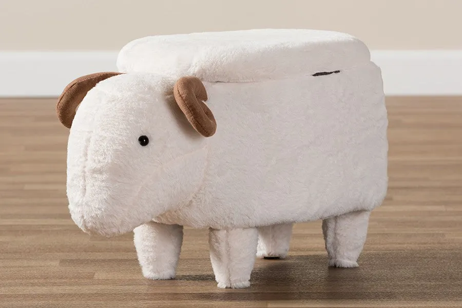Bryson Wool Upholstered Sheep Storage Ottoman