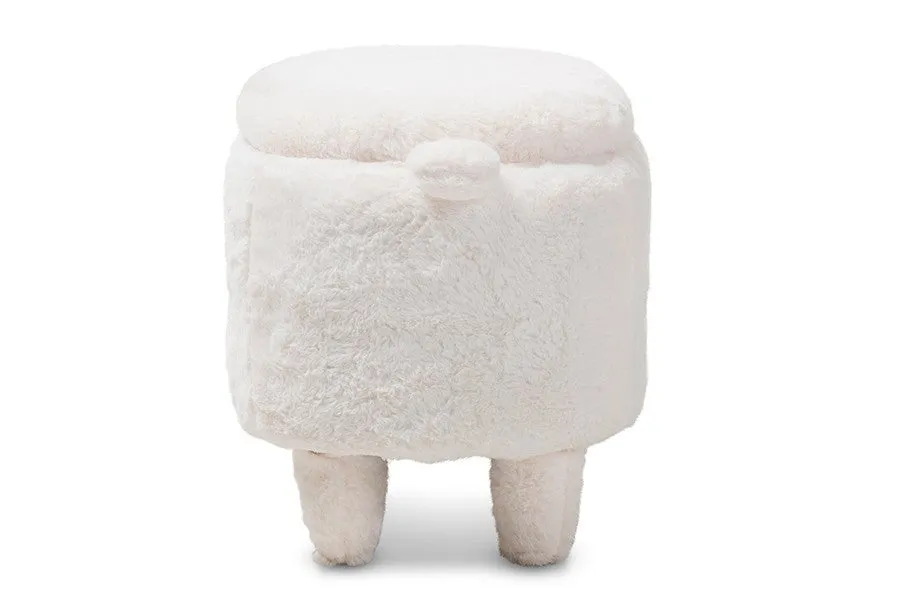 Bryson Wool Upholstered Sheep Storage Ottoman