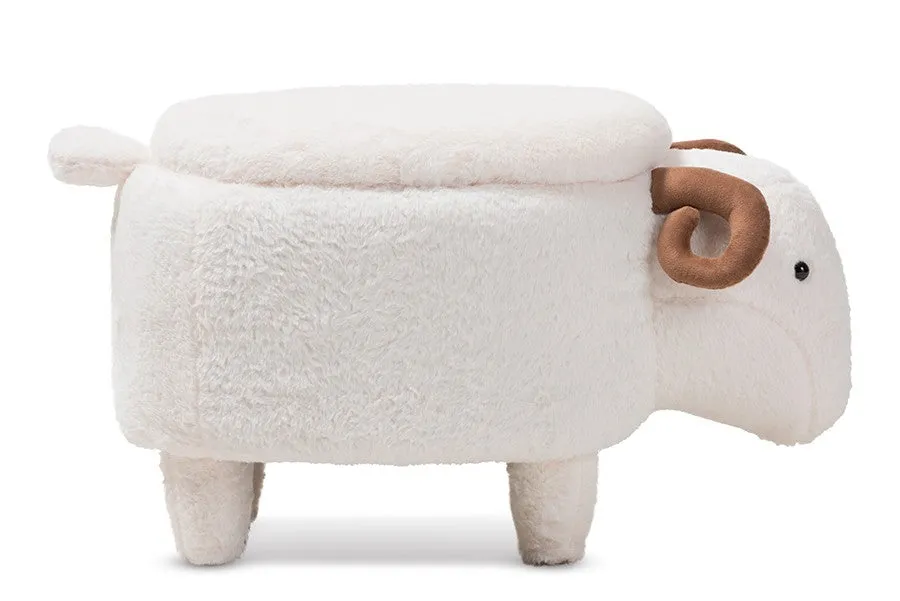 Bryson Wool Upholstered Sheep Storage Ottoman
