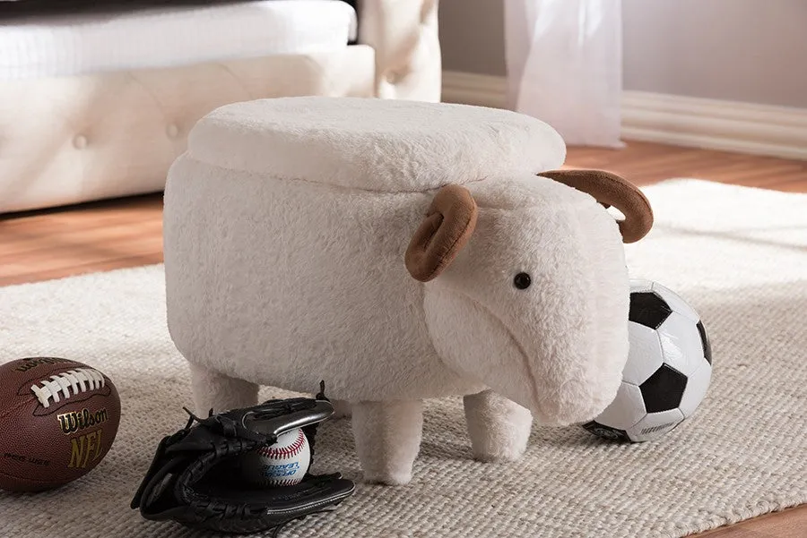 Bryson Wool Upholstered Sheep Storage Ottoman