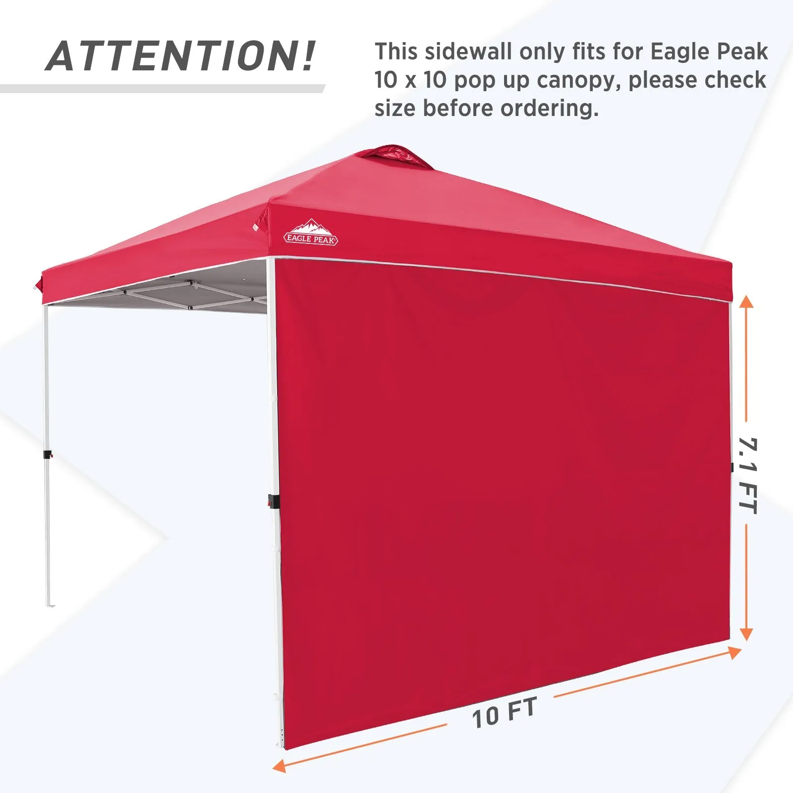 Canopy SunWall for E100 10x10 Straight Leg Pop Up Canopy, 1 Sidewall