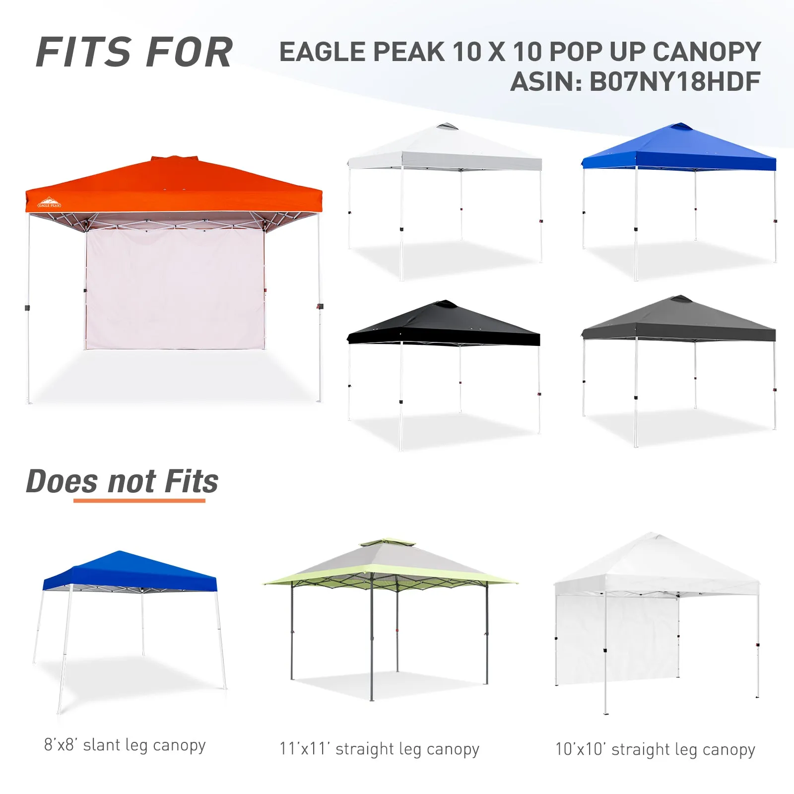 Canopy SunWall for E100 10x10 Straight Leg Pop Up Canopy, 1 Sidewall