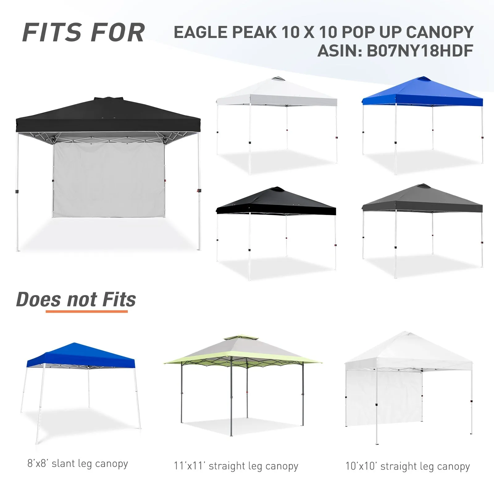 Canopy SunWall for E100 10x10 Straight Leg Pop Up Canopy, 1 Sidewall