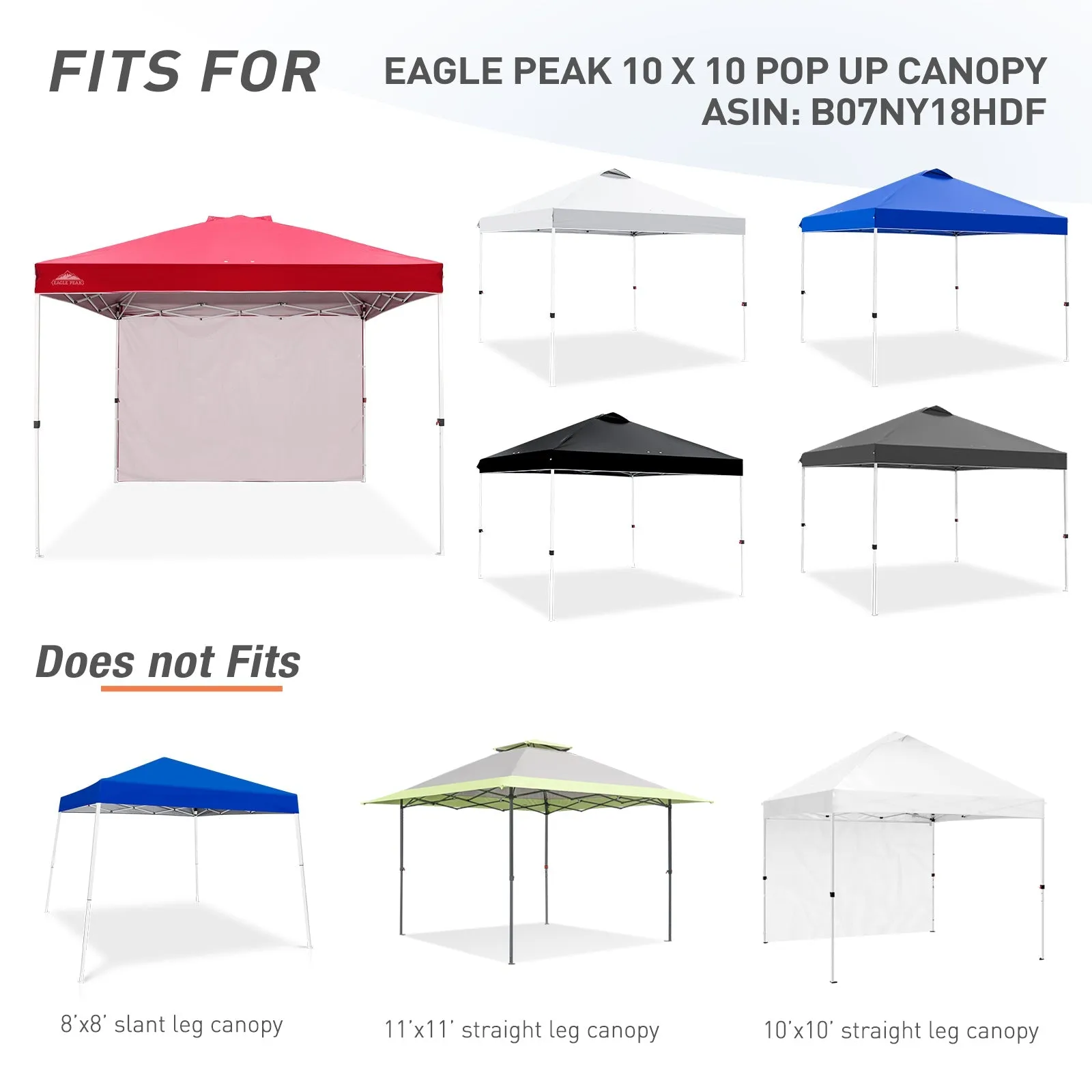 Canopy SunWall for E100 10x10 Straight Leg Pop Up Canopy, 1 Sidewall