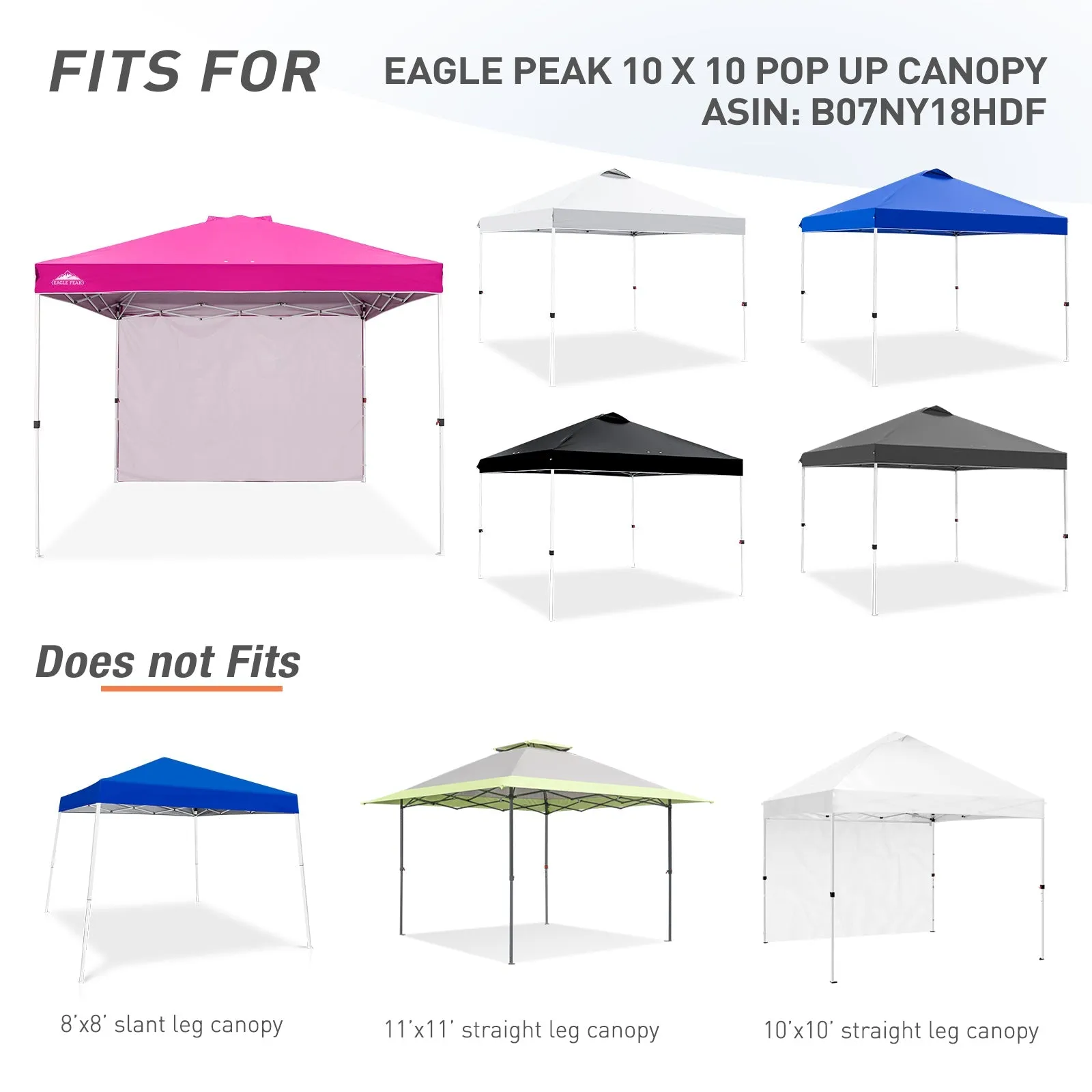 Canopy SunWall for E100 10x10 Straight Leg Pop Up Canopy, 1 Sidewall