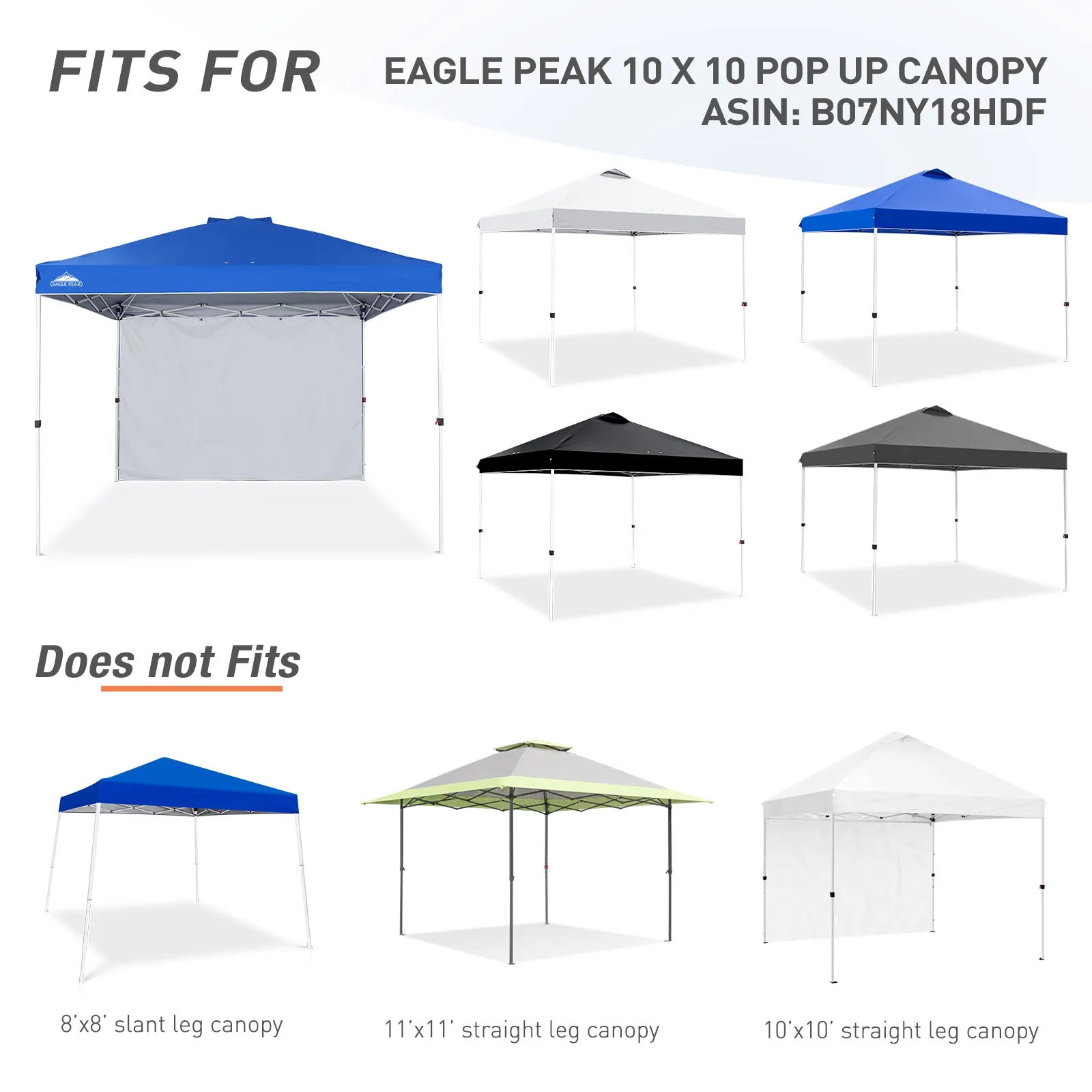 Canopy SunWall for E100 10x10 Straight Leg Pop Up Canopy, 1 Sidewall