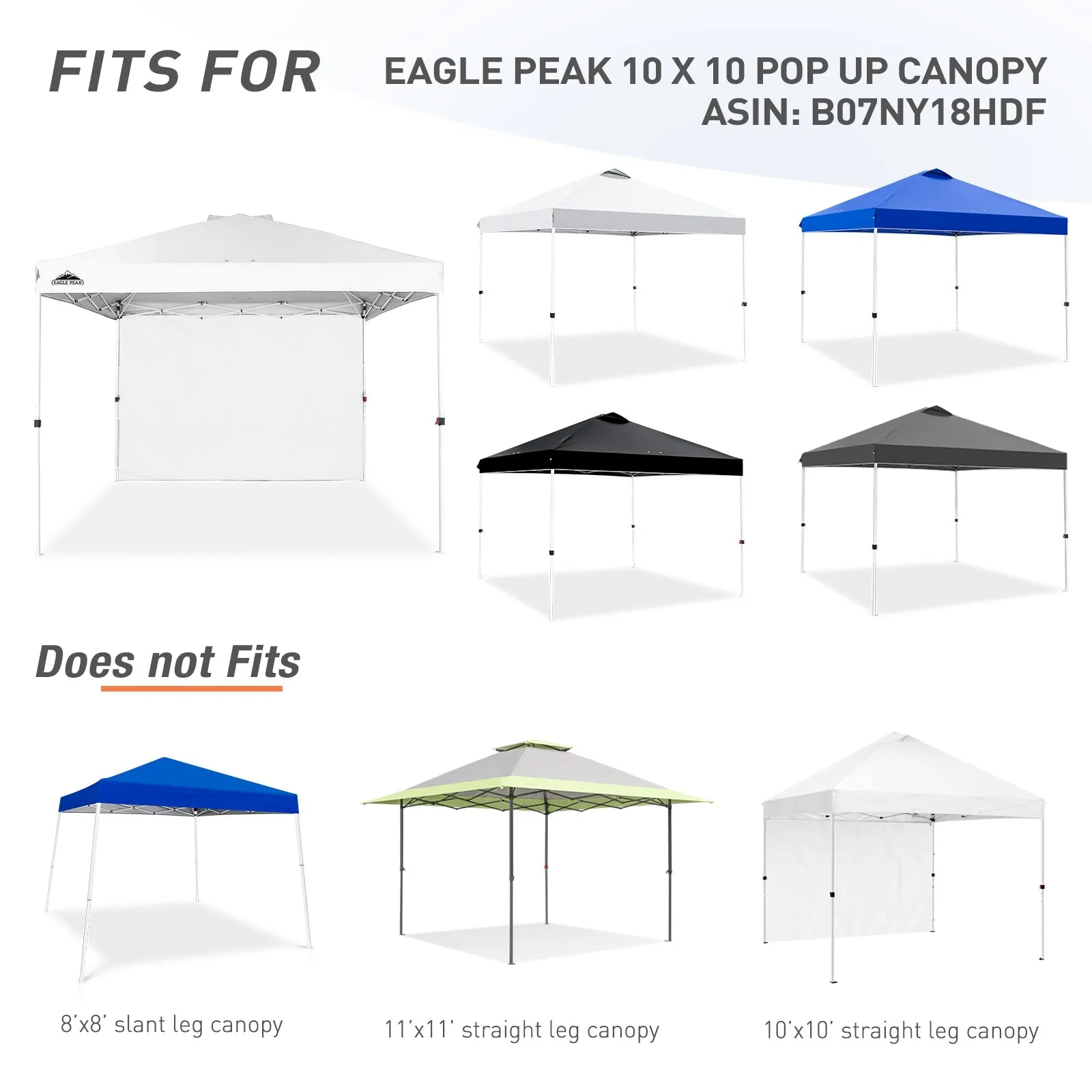 Canopy SunWall for E100 10x10 Straight Leg Pop Up Canopy, 1 Sidewall
