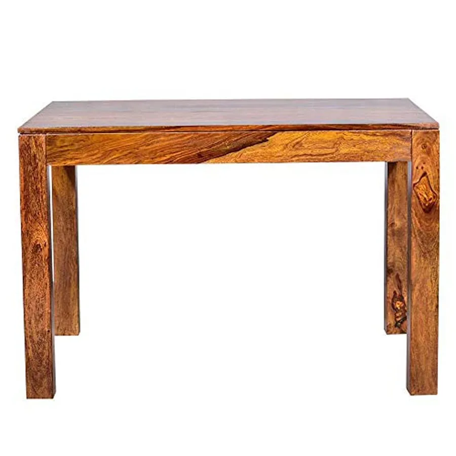 Credenza Solid Sheesham Wood Dining Table 4 Seater with 3 Chairs & 1 Bench | Home Dining Room Furniture Teak Wood Dining Table 4 Seater | Honey Finish