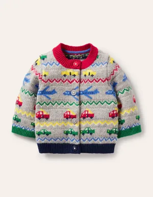 Fair Isle Cardigan-Grey Marl Vehicles
