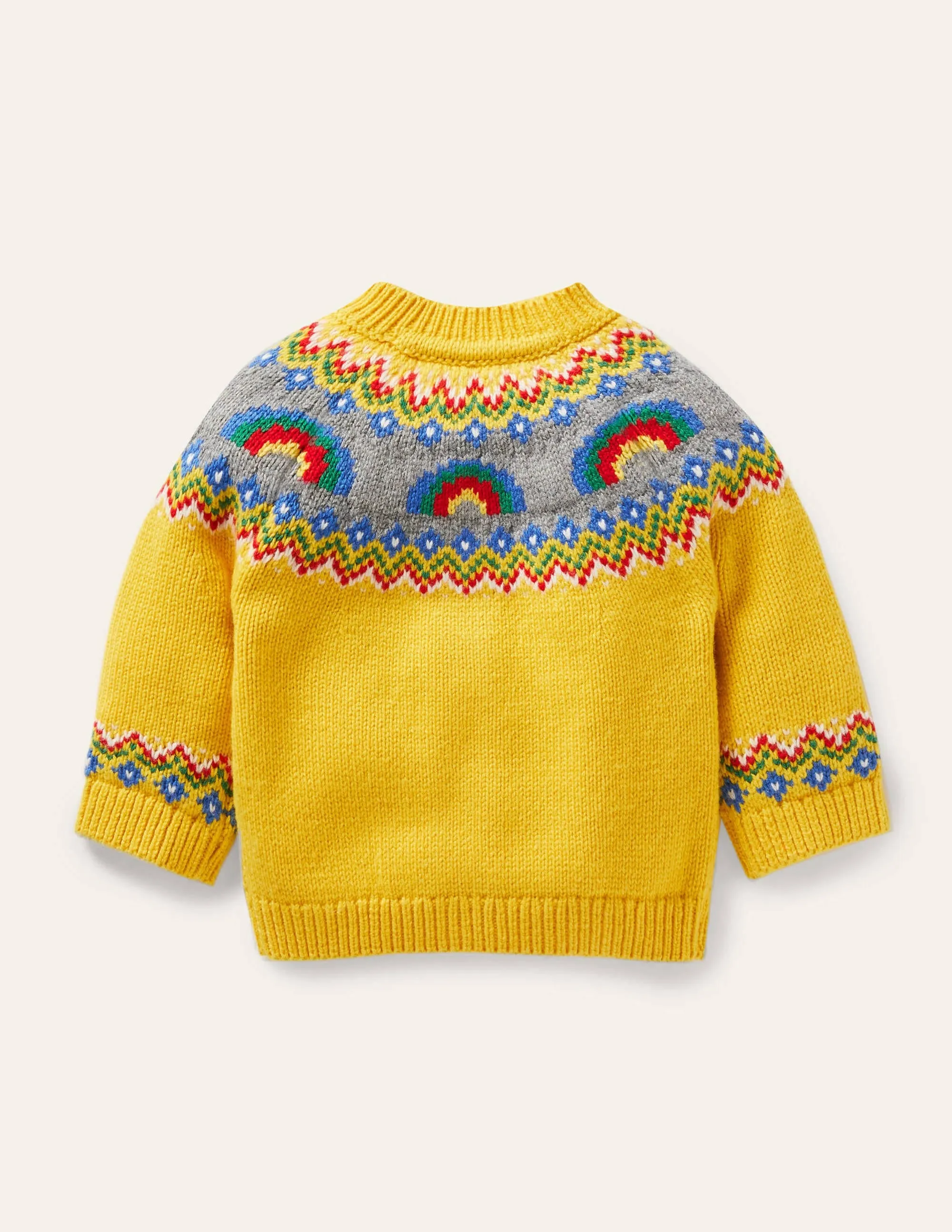Fair Isle Cardigan-Honeycomb Yellow Rainbows