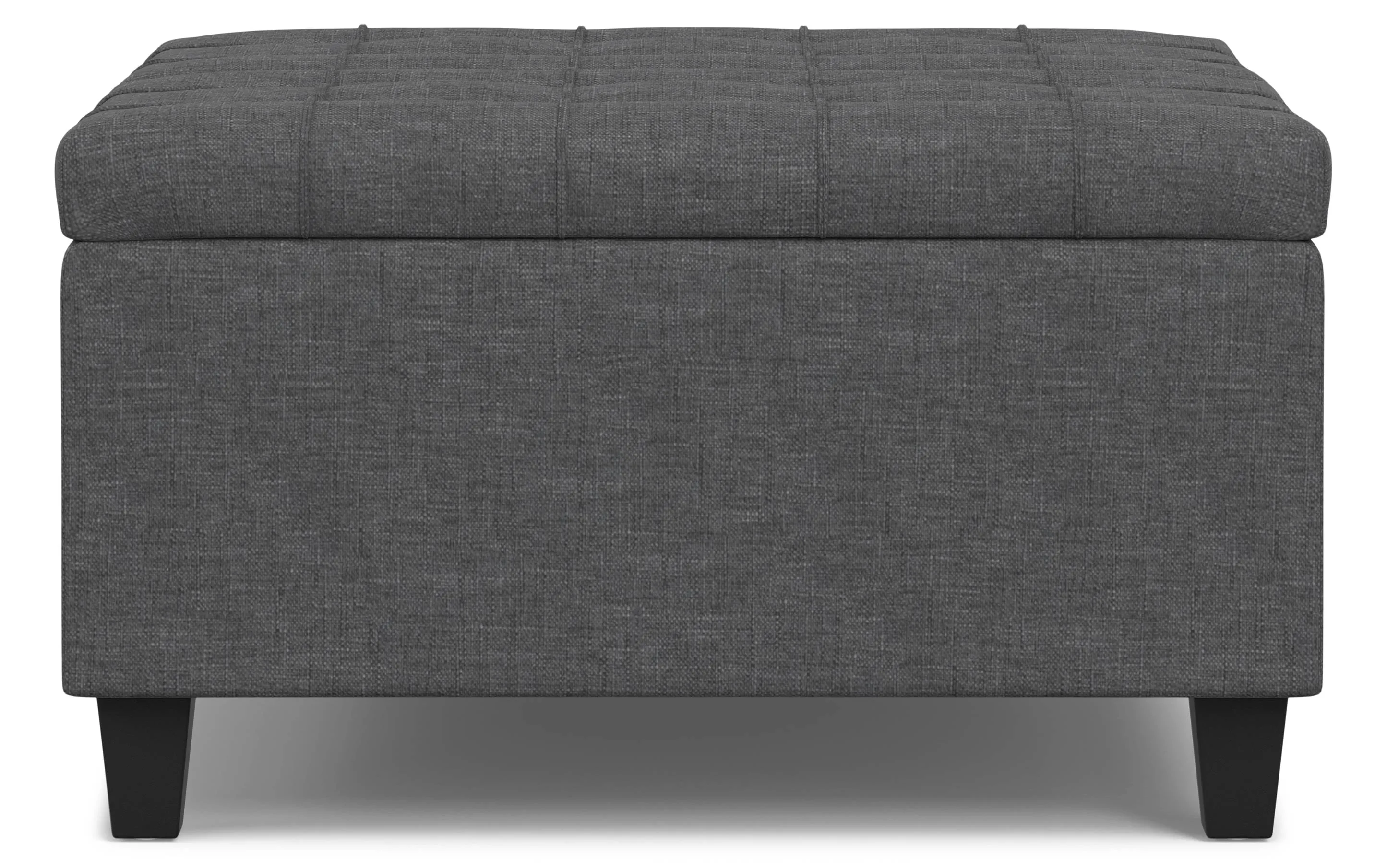 Harrison Small Square Coffee Table Storage Ottoman in Linen