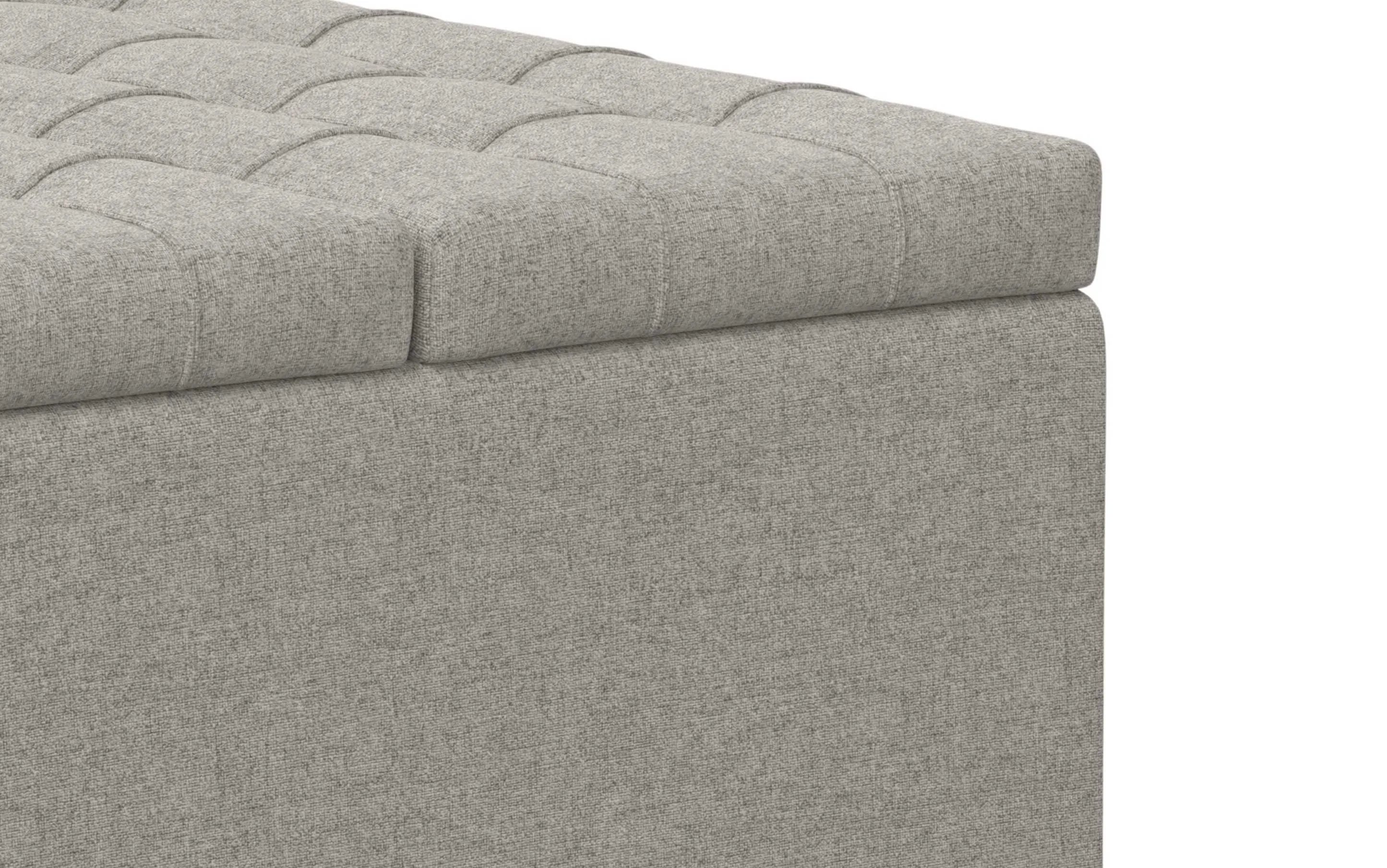 Harrison Small Square Coffee Table Storage Ottoman in Linen