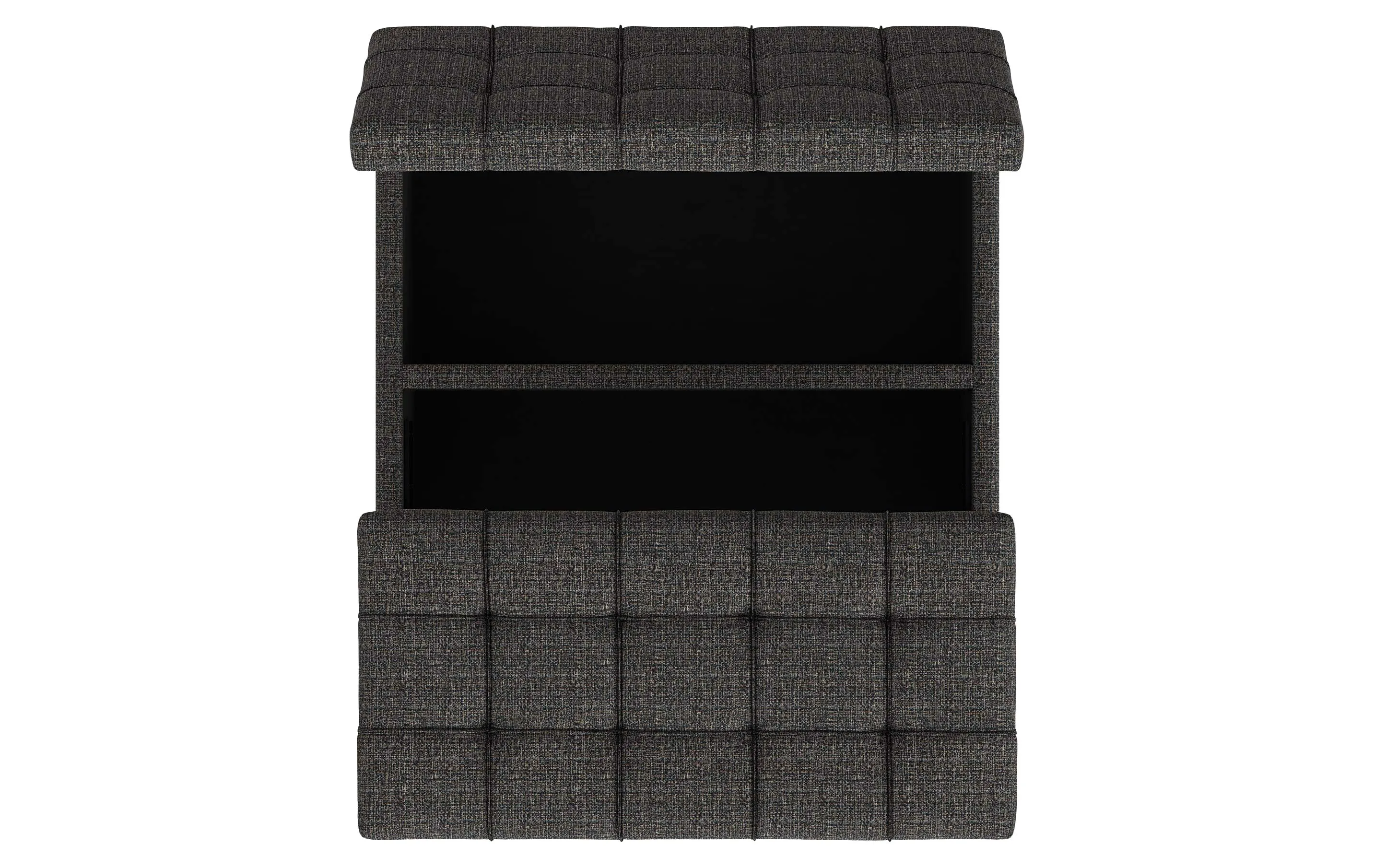 Harrison Small Square Coffee Table Storage Ottoman in Linen