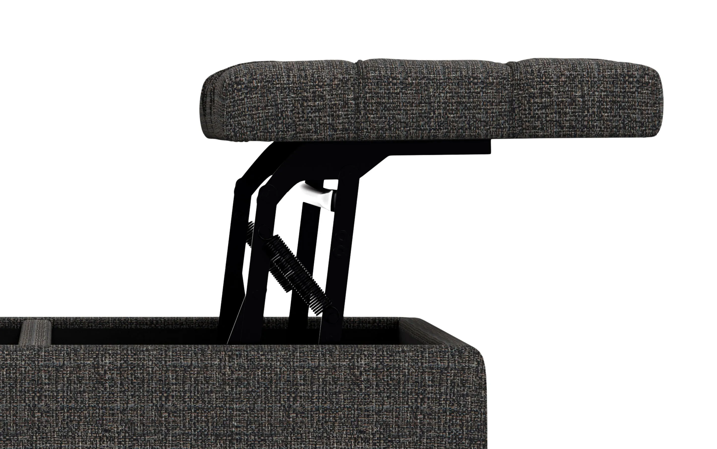 Harrison Small Square Coffee Table Storage Ottoman in Linen