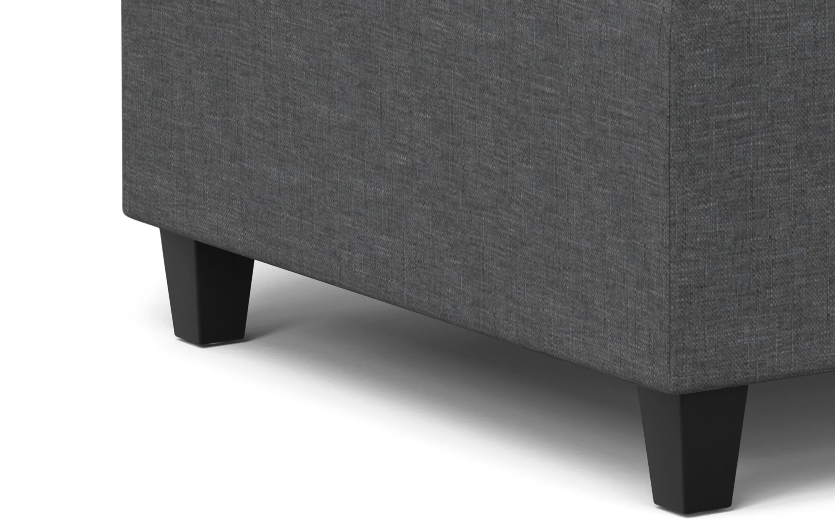 Harrison Small Square Coffee Table Storage Ottoman in Linen