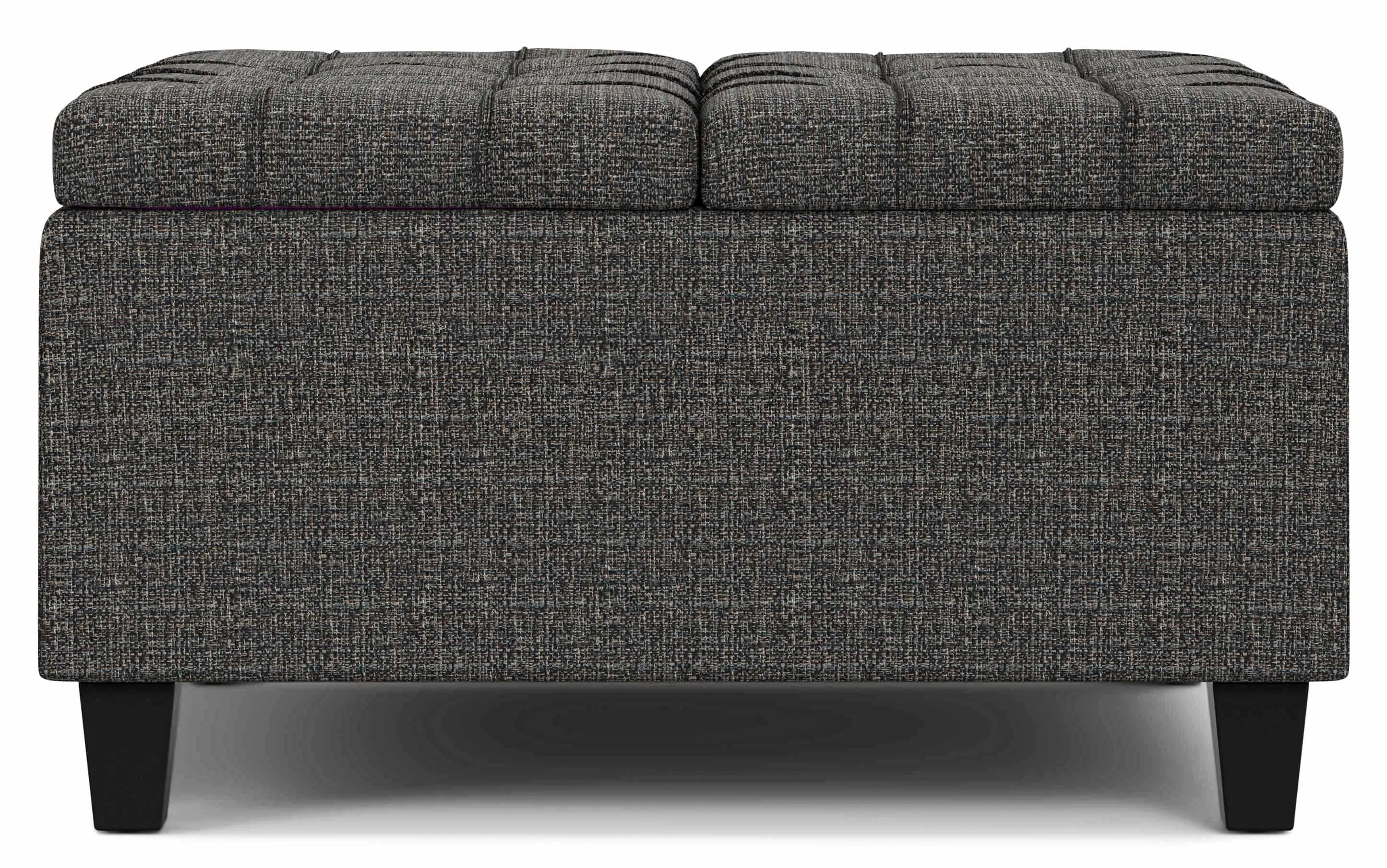 Harrison Small Square Coffee Table Storage Ottoman in Linen