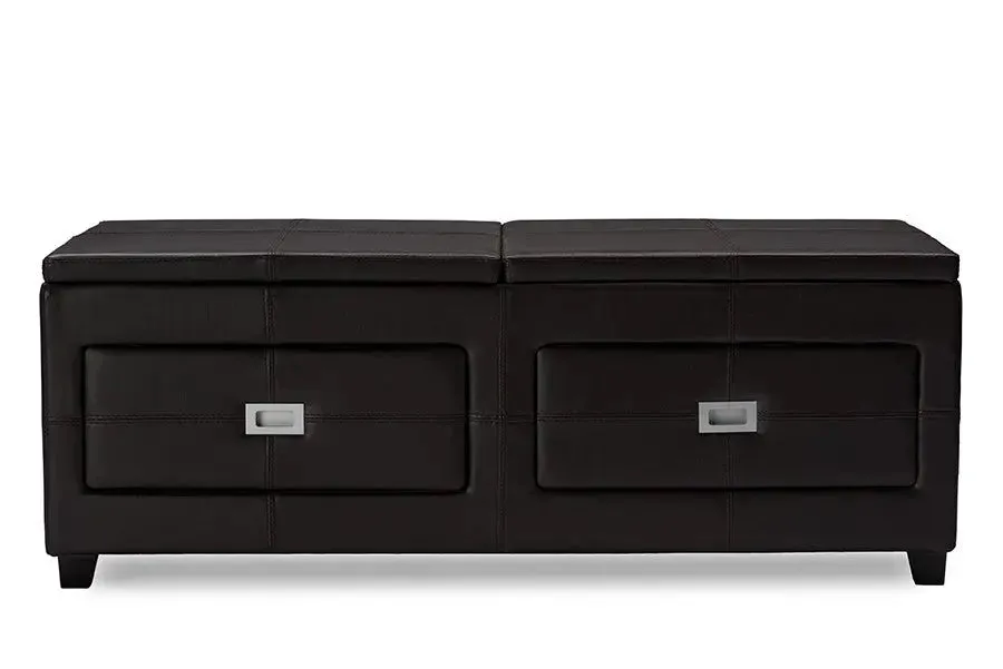 Indy Functional Lift-top Cocktail Ottoman Table with Storage Drawers and Tray