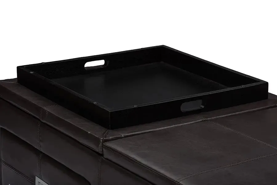 Indy Functional Lift-top Cocktail Ottoman Table with Storage Drawers and Tray