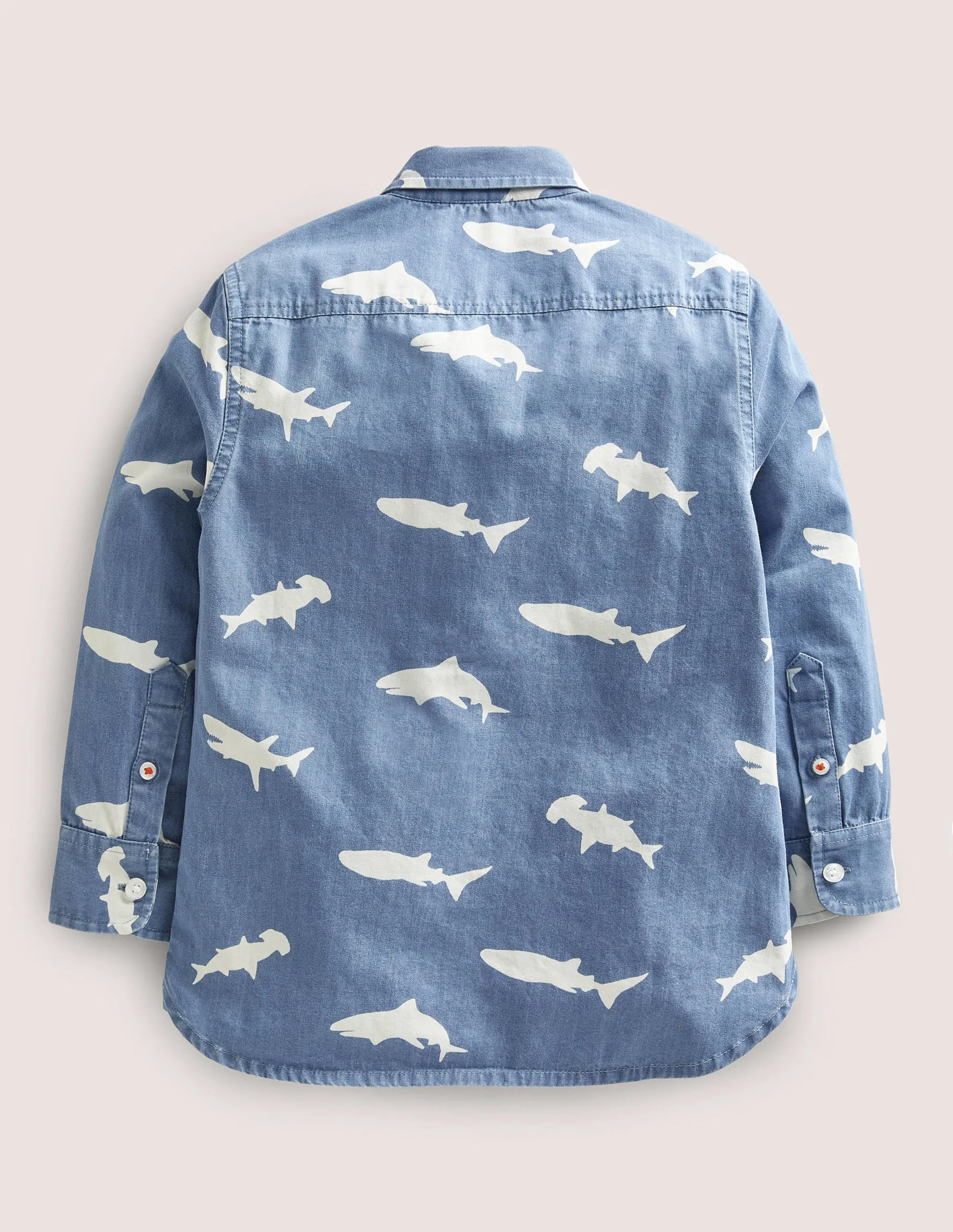 Interest Denim Shirt-Light Denim Sharks