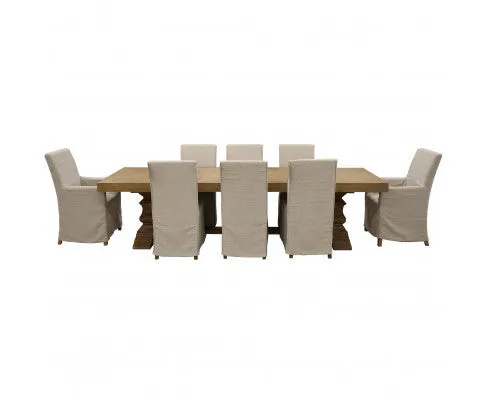 Ixora Dining Chair Set of 4 Fabric Slipcover French Provincial Carver Timber