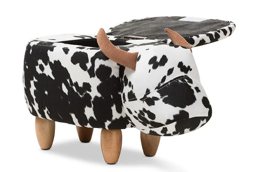 Jaxson Wool Upholstered Buffalo Storage Ottoman