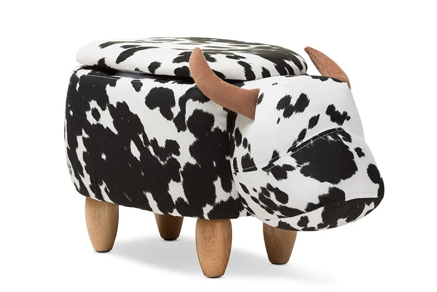 Jaxson Wool Upholstered Buffalo Storage Ottoman