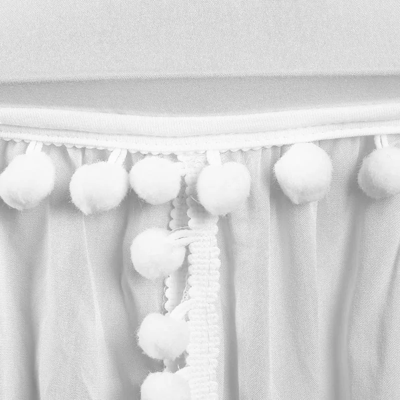 Kids Bed Canopy with Pom Poms Hanging
